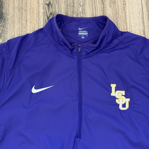 LSU Tigers Purple/Gold Nike Lockdown 3/4 Zip Windbreaker Jacket Size Large EUC - Picture 2 of 7