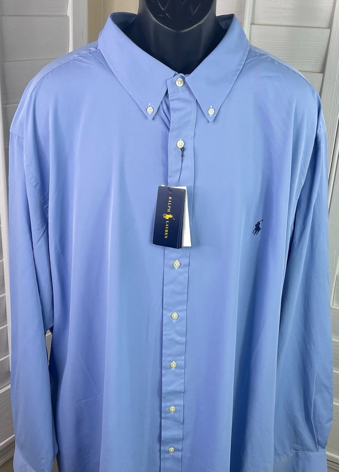 Polo Ralph Lauren Classics Blue Button Down LS Shirt - Men’s Big & Tall Size 4XB - Image 2 of 4