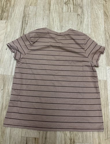 T-shirt PACT Softspun scollo a V taglia XL marrone a righe 100% cotone biologico - Foto 6 di 6