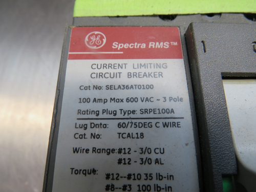 GE SELA36AT0100 Circuit Breaker 100A - Picture 2 of 5