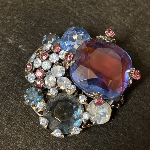 Vintage Original von Robert Brosche Multicolor Aurora Cluster Strass 42g - Bild 8 von 15