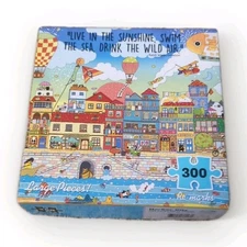 Jigsaw Puzzle Re-marks 300 Piece Harbor City Ralph Waldo Emerson Large Piece 