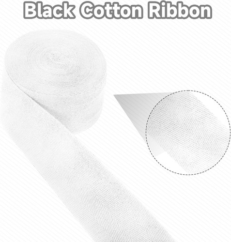 11 Yards Cotton Twill Tape Ribbon 2 Inch, Soft Natural Herringbone white  - Picture 7 of 7