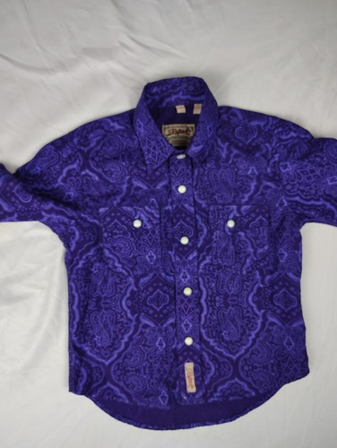 Youth Boys Rafter C Cowboy Shirt XS Pearl Snap Button Up Paisley Cavender's - Picture 4 of 14