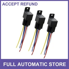 3pcs JD-2912 5 Pin DC 48V 40A Universal Fuse Relay Switch Power with Harness