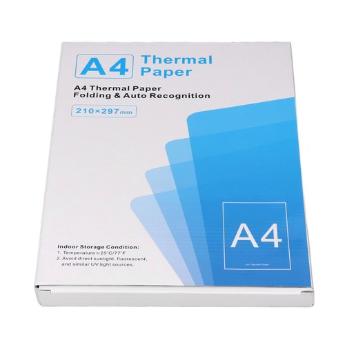 100 hojas de papel de impresión térmica A4 para impresora portátil secado rápido compatible MUF - Imagen 1 de 24