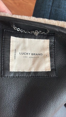 Lucky Brand Women's Cream Faux Shearling Toggle Jacket Size Large Fuzzy Sherpa - Picture 8 of 13
