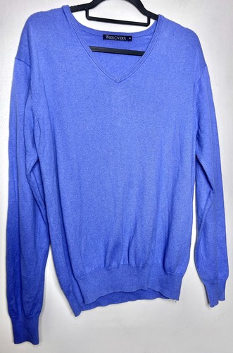 WOOLOVERS Sky Blue Cashmere Blend Soft V Neck Jumper Size M - Picture 1 of 5