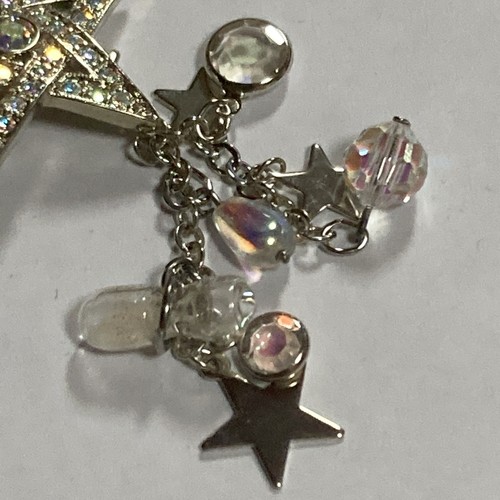 Kirks Folly Fairy Godmother Wand Swarovski Sparkle Star Hourglass Brooch - Picture 11 of 12