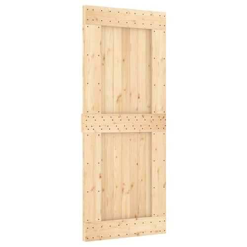 Sliding Door with Hardware Set Interior Barn Solid Wood Pine vidaXL - Picture 3 of 12