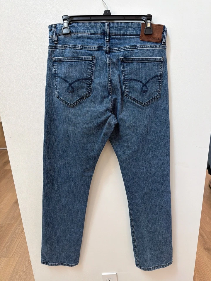 Jack Of Spades 男式高滚轮舒适版型直筒牛仔裤 33x32 蓝色牛仔布 — 第 4/4 张图片