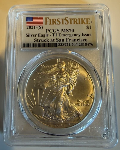 2021-(S) $1 Silver Eagle T1 Emergency Issue San Francisco PCGS MS70