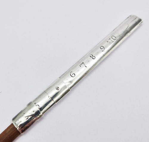 SELTENER GEORGISCHER STERLINGSILBER LINEAL & PFEIFE MARKER SCHIEBESTIFT London 1816 SP - Bild 7 von 8