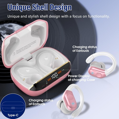 Wireless Earbuds Bluetooth 5.4 Headphones 75H Stereo Deep Bass Sports Over Ea... - Picture 5 of 7