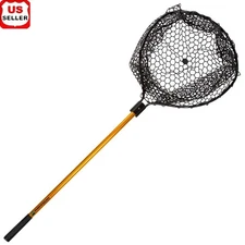 Telescopic Fishing Net 56in Retractable Handle Durable Tangle-Free Landing Gear