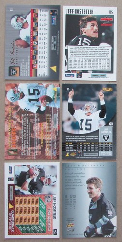 Lote de 6 cartas de Jeff Hostetler Oakland Raiders NFL - Imagen 2 de 2