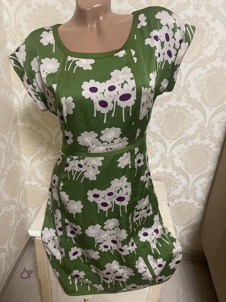 Women Boden Dress Green Silk 38 / M / 46