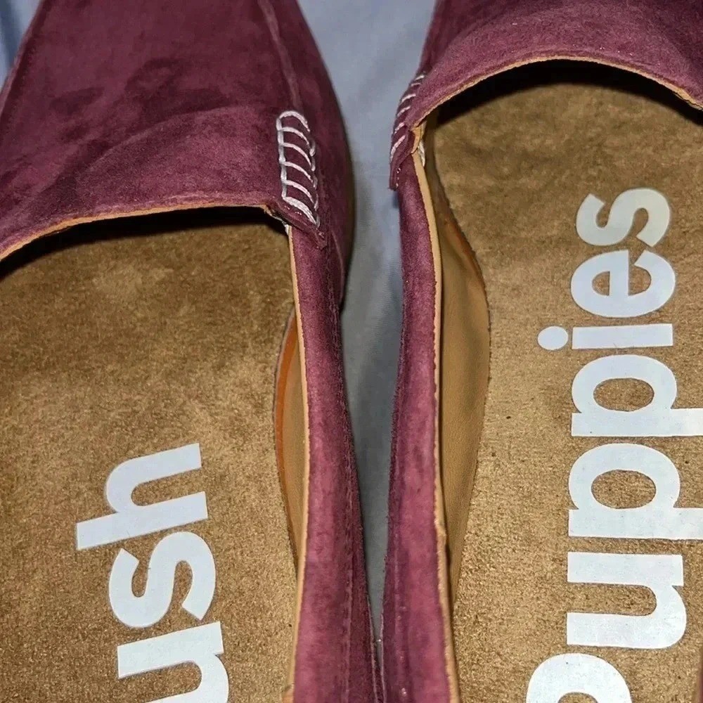Hush Puppies Finley Loafers Mens 11 Burgundy Suede Slip On Driving Mocs Hush Puppies Finley Loafers Mens 11 Burgundy Suede Slip On  main image 2