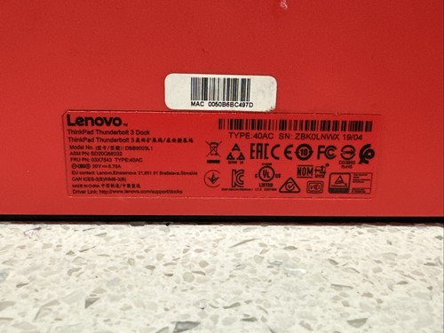 Lenovo ThinkPad Thunderbolt 3 DK1841 Workstation Dock 4K + Power Supply - 第 11/12 張圖片