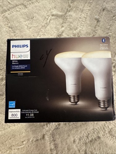 Philips - Hue BR30 Bluetooth Smart LED Bulb (2-Pack) 9290018194 - White - Picture 1 of 5