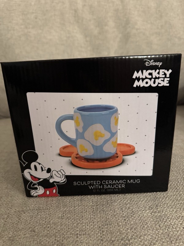 Disney Mickey Mouse Sculpted Ceramic Mug With Saucer