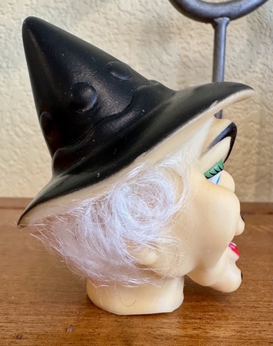 VINTAGE HALLOWEEN KUNSTSTOFF HEXENKOPF - Bild 2 von 6
