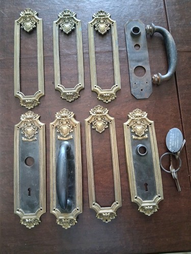 7 RUSSWIN VICTORIAN DOOR HANDLE PLATES-SHERMAN HOUSE CHICAGO? RUSSELL IRWIN - Picture 3 of 15
