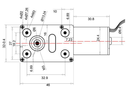 Albistech 24V BLDC Motor Schneckengetriebemotor 18RPM 12kg·cm ØD6(Solid)x14mm - Bild 4 von 7