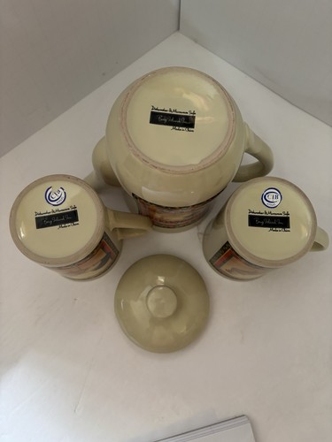 Vintage Bay Island Hahn Set Teekanne mit Deckel und passendem Paar Tassen Bauernhaus - Bild 8 von 8