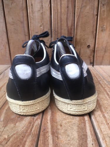 VTG 90's Puma black and white Low top leather Sneakers UK 8.5 USA 9.5 - Picture 6 of 18