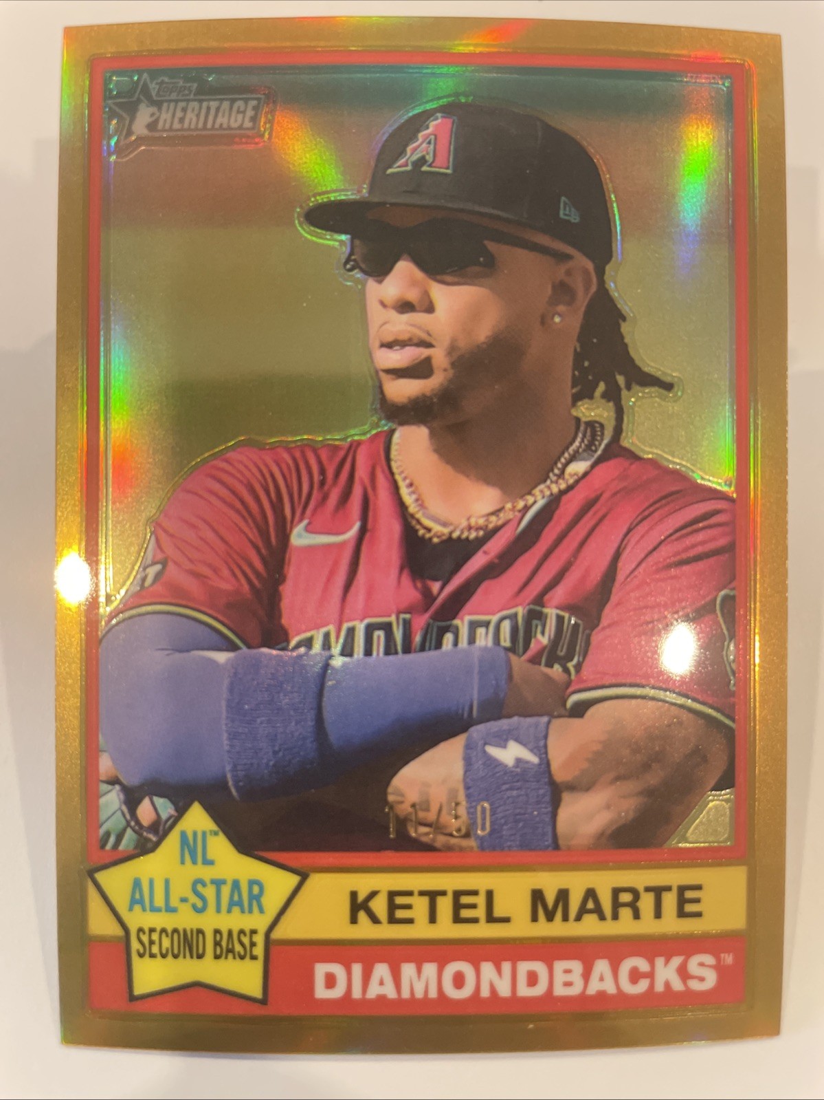 Ketel Marte #11/50 GOLD CHROME REFRACTOR 2025 Topps Heritage Baseball SP