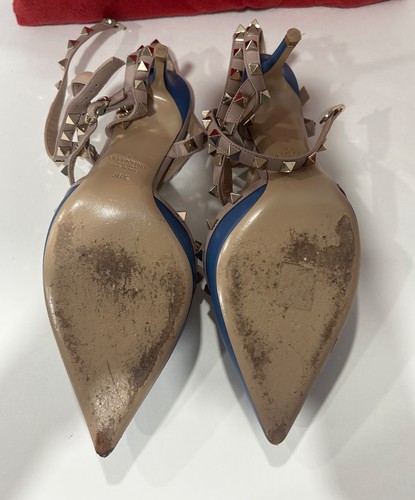 Valentino Garavani Rockstud Caged 70 MM - Blue - Size 38 1/2 - Imagen 4 de 15