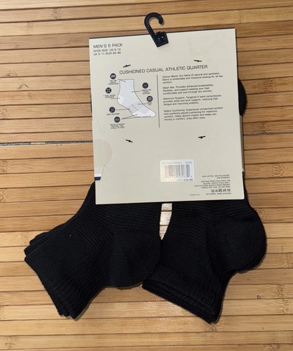 French Connection gepolsterte lässige sportliche Viertelsocken für Herren schwarz 5 Paar 6-12 - Bild 3 von 3