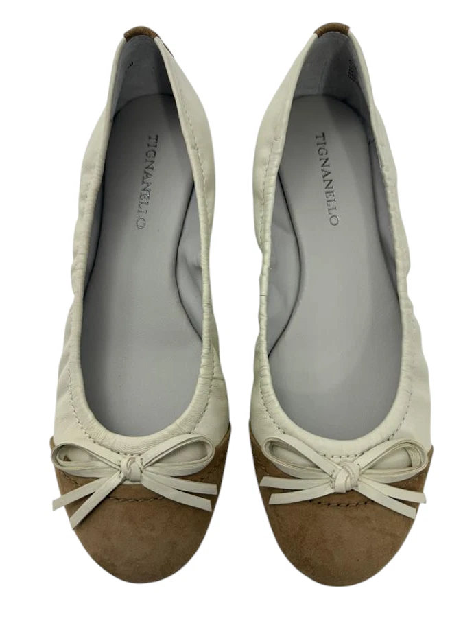Tignanello NUEVO Mocasín Plano Ballet Ágil Cuero Blanco Elástico Para Mujer 7.5 Foto 4 de 4
