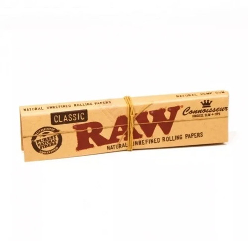 24X RAW WITH ROACH RAW CLASSIC CONNOISSEUR RAW PAPERS WITH TIPS KING SIZE - Picture 4 of 4