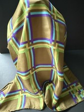 Vtg. Scarf Square Geometric 29  Color Block Career Multi-functional Art Deco MCM