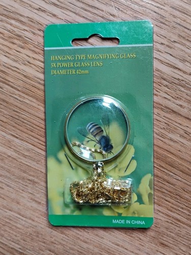 5X Reading 42 mm Magnifying Glass Lens Necklace 17.5'' gold color - Picture 4 of 5