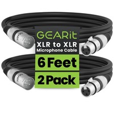 XLR Male to Female Microphone Cable 6 Feet 2-Pack 3-Pin Balanced Shielded Mix...