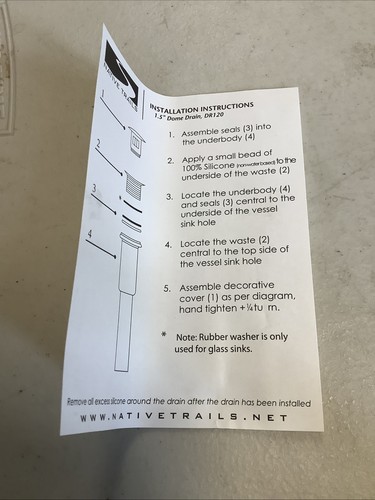 Native Trail Sink Drain. Brushed Nickel. DR120-BN. W15 - Picture 5 of 7