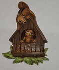 Vintage Homco Squirrel Bird House Art Plaque 1970s Nature 