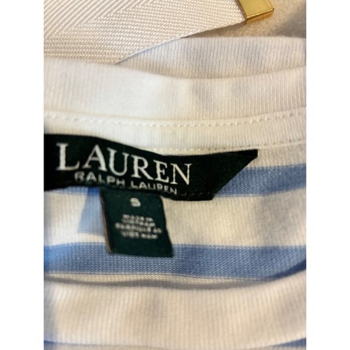 Lauren Ralph Lauren Striped Bell Sleeve Tie Top Cotton Blend Nautical Size S - Picture 5 of 7