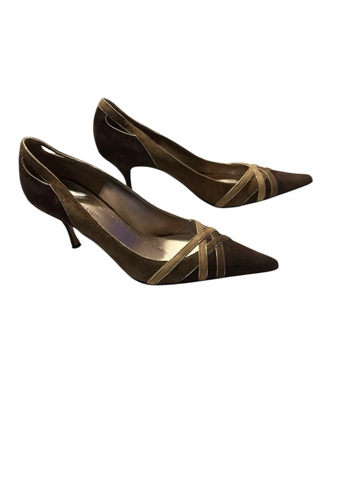 Tacones para mujer Anne Klein AK Maggy 9,5 M marrón y dorado Foto 4 de 4