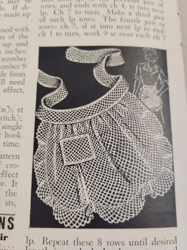 Apron Placemat Workbasket Magazine Knit Crochet VTG 1950 July 15 10 Home Crafts - Picture 9 of 14