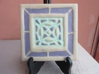 Rookwood Faience 6" Beige Purple Aqua Geometric Tile