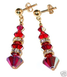 Fancy Swarovski Crystal Elements 14k Gold Filled Dangle Earrings Image Is Loading Fancy Swarovski Crystal Elements 14k Gold Filled Dangle