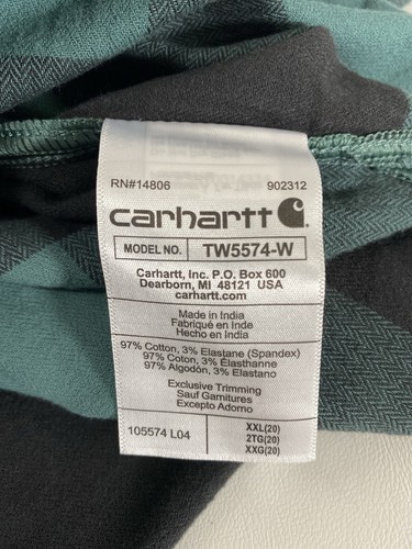Carhartt Women's Rugged Flex Loose Fit Midweight Flannel Long-Sleeve Plaid XXL - Picture 7 of 7