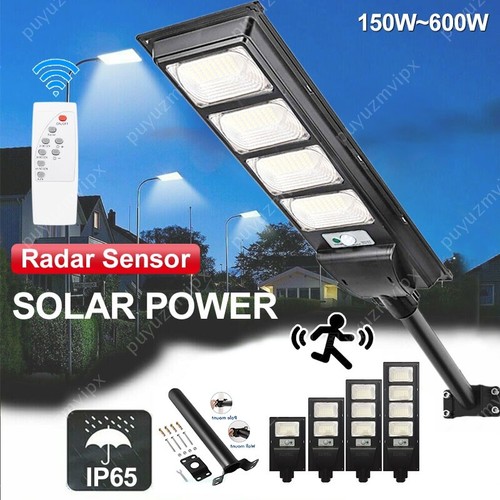LED Solar Street Light Outdoor Sensor Lamp Garden Solar Power IP65 Pole+Remote - Picture 21 of 24