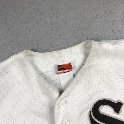 VINTAGE Chicago White Sox Jersey Mens Medium White Majestic Button MLB 90s - Picture 6 of 11
