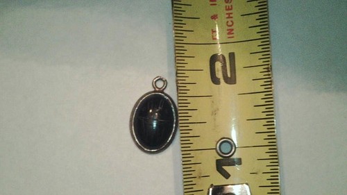 Vtg Egyptian Scarab Sterling Silver Pendant ~ Hallmarked G.S.J. - Picture 6 of 6
