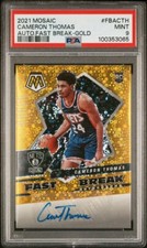2021 Mosaic Cameron Thomas Auto Fast Break Gold /10 Rookie RC PSA 9